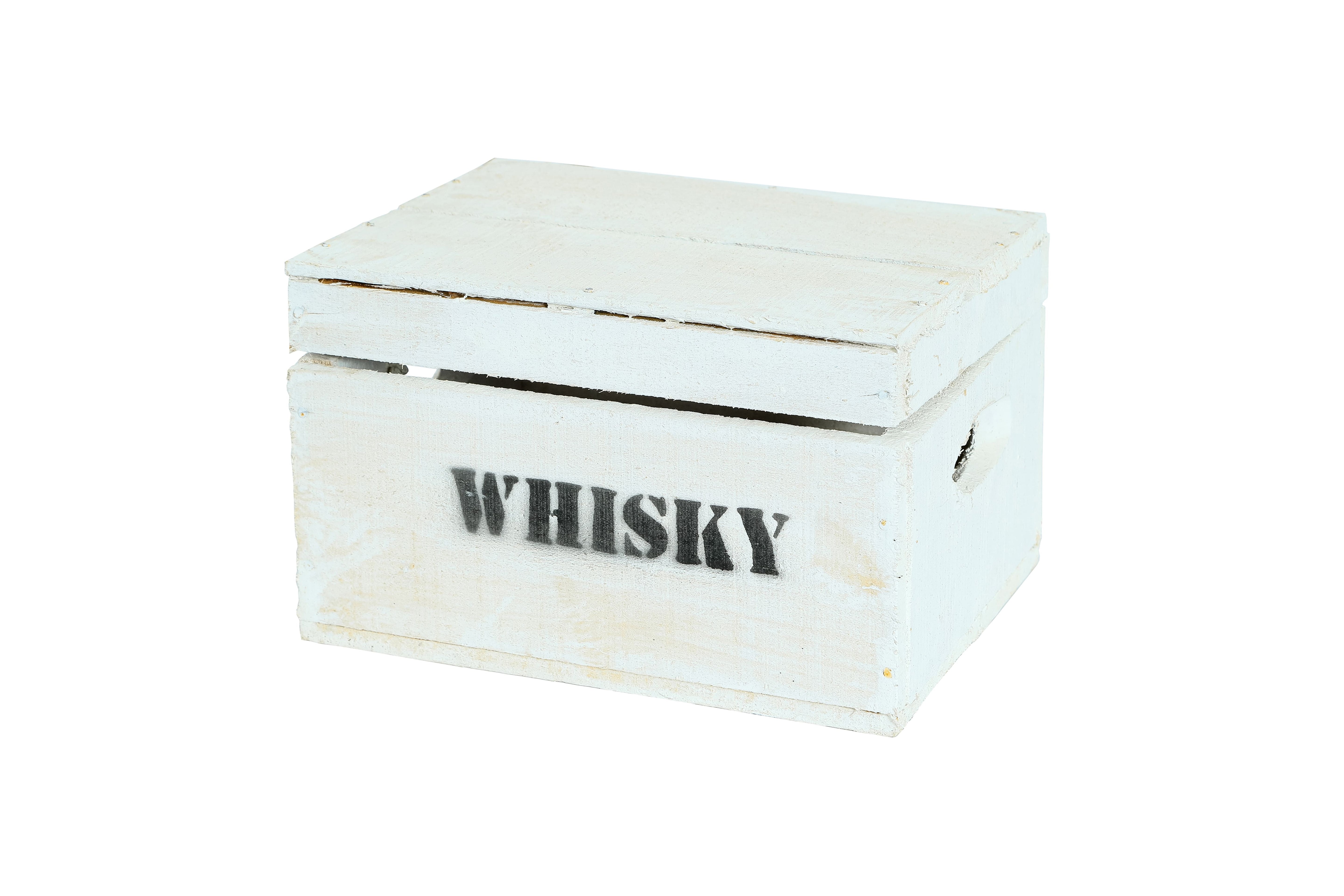    Originale Alte Holztruhe "Whisky" in verschiedenen Größen - Truhe Weiß gebraucht / Altholz- HolzRepublik