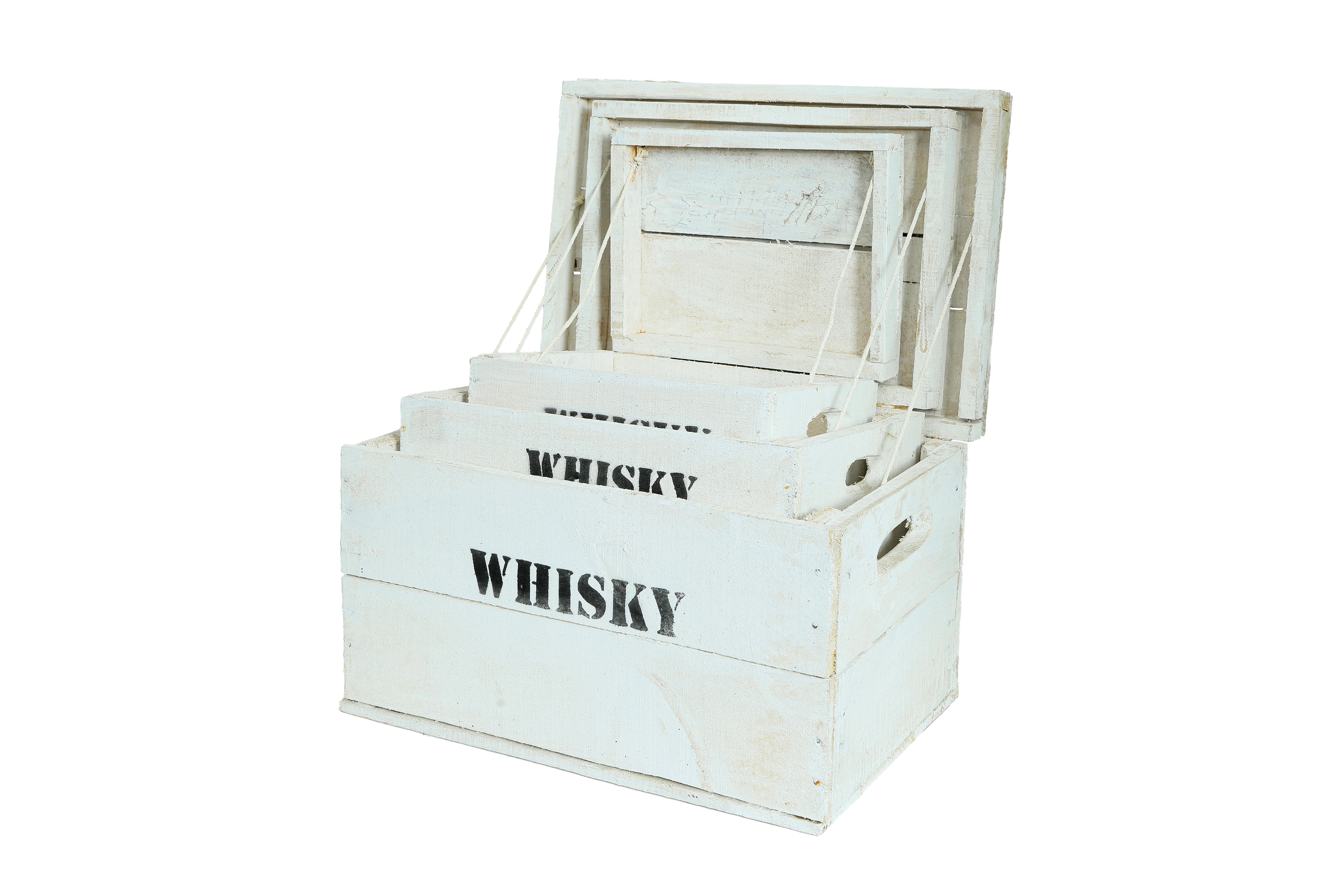   Originale Alte Holztruhe "Whisky" in verschiedenen Größen - Truhe Weiß gebraucht / Altholz- HolzRepublik