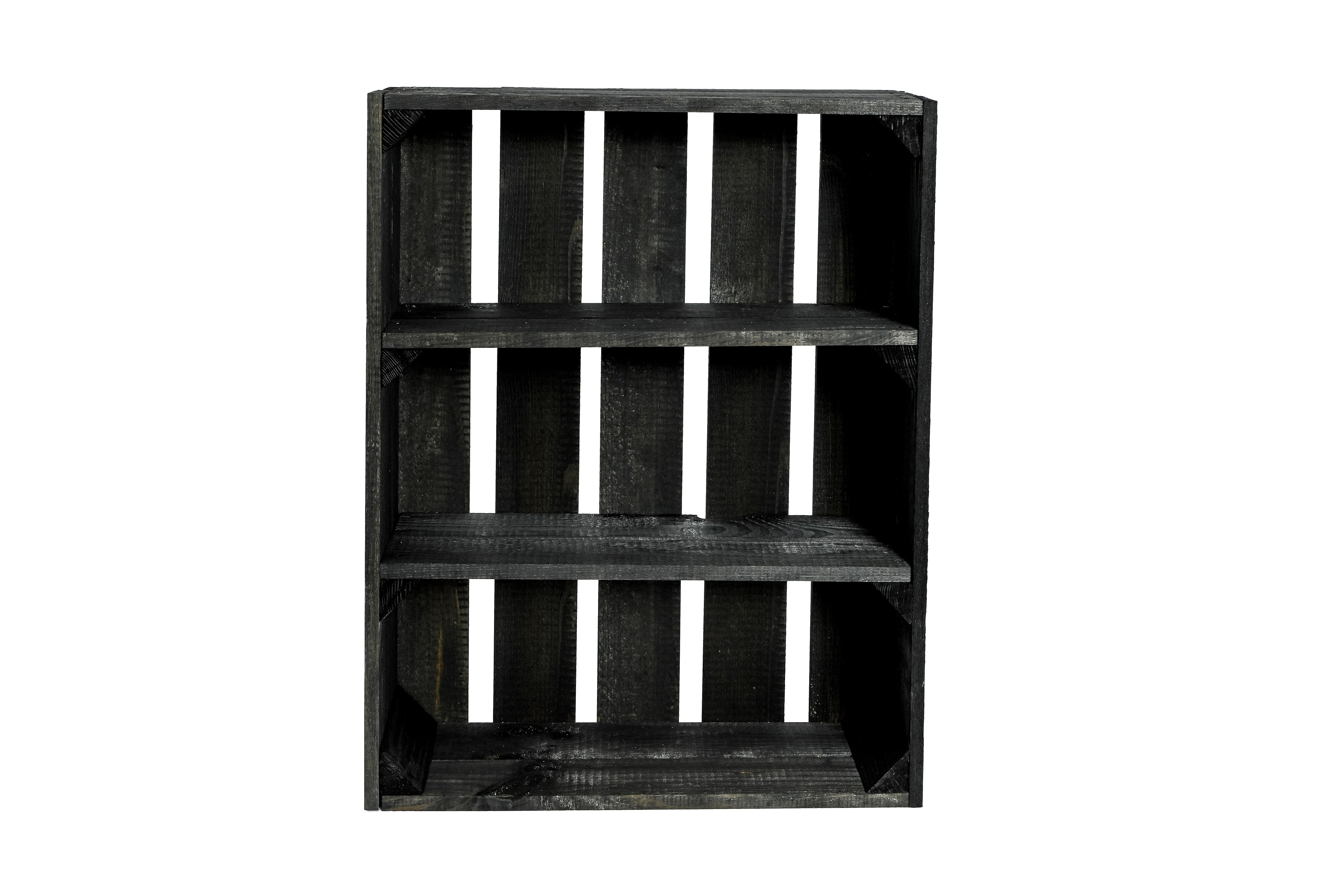    Neue Holzkiste Wilma schwarz 50x40,5x16cm / Holzregal / Küchenregal / Gewürzregal /Badezimmerregal- HolzRepublik